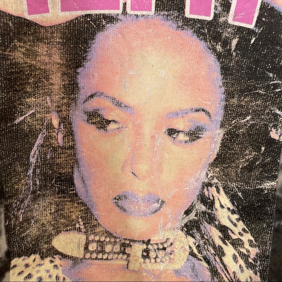 Official AALIYAH Vintage Marbled Tie Dye Sweatshirt - Sz Medium (M) - Picture 9 of 13